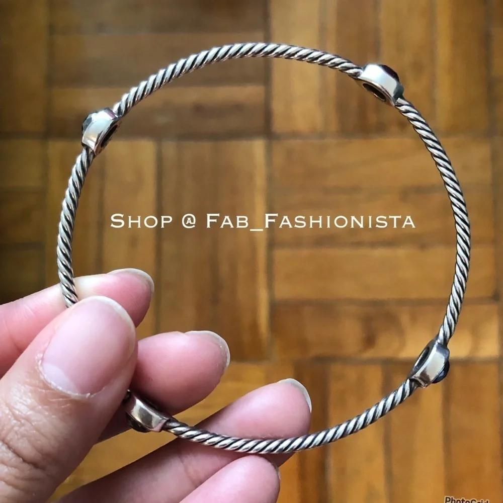 David Yurman bangle bracelet with gemstones - Picture 3 of 17